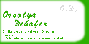 orsolya wehofer business card